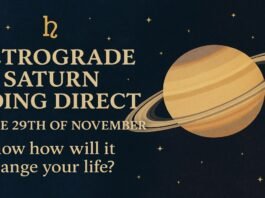Retrograde Saturn in going direct on the 29th of November